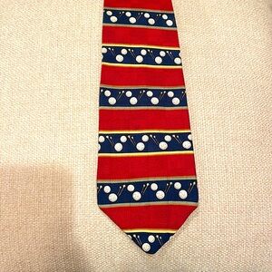 Amherst And Brock Elegant Golf Theme Silk Tie